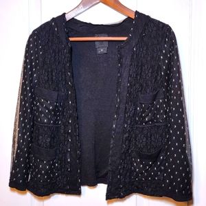 Anna Sui Crop Open Front Cardigan Size 2